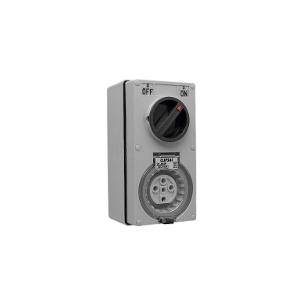 Outlet sw 1p lid ip66 3pin 15a 250v gry CLI56CV315GY