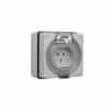 Outlet socket ip66 3pin 10a 110v grey CLI56SO3/110GY