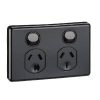 Gpo socket swt twin 10a 250v black CLIC2025BK