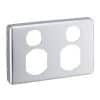 Plate cover dbl gpo brushed aluminium CLIC2025CBA