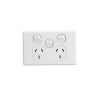 Gpo double with extra switch 10a black CLIC2025XABK