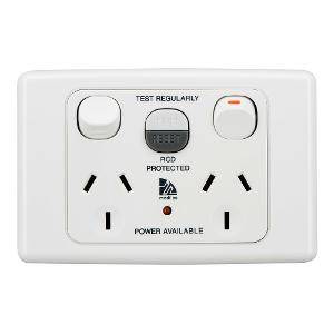 Gpo skt swt twin 10a rcd 10ma white medi CLIML2025RC10WE