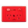 Gpo sock swt dbl 10a power avail neon rd CLIML2025RD
