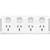 Socket sw horiz quad 10a 250v CLIP3015-4XW