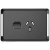 Skin socket sw horiz single 10a 250v CLIP3015CBK