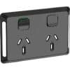 Skin socket sw horiz twin 10a 250v CLIP3025CBK