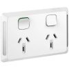 Socket sw hor twin double pole 10a 250v CLIP3025DXW