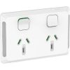 Socket sw horiz twin 10a 250v CLIP3025XW