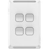 Switch vert 4g 1/2way 20a/16ax 250v CLIP3044VAXW