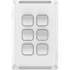 Switch vert 6g 1/2way 20a/16ax 250v CLIP3046VAXW