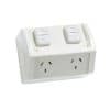 Gpo sw dbl w/prf ip53 10a 250v res/white CLIWSC227/2RW