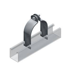 Clamp pipe-strut 38mmdia 32x2.0mmxm6 hdg EZYE5-38H