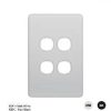 Switch plate vertical 4 gang (less mech) GSMFLSWPV4G