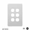 Switch plate vertical 6 gang (less mech) GSMFLSWPV6G