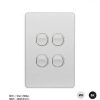 Switch vertical 4 gang 10ax/16a 250v GSMFLSWV4G