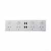 Gpo 4 gang 10a 250v + 4 x 3.1a usb wht GSMPU4X4