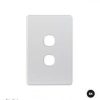 Switch plate vertical 2 gang (less mech) GSMPUSWPV2G