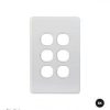 Switch plate vertical 6 gang (less mech) GSMPUSWPV6G