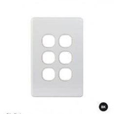 Switch plate vertical 6 gang (less mech) GSMPUSWPV6G