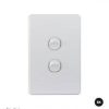 Switch vertical 2 gang 10ax/16a 250v GSMPUSWV2G