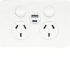 Allure. twin socket usb ac mw HAGWBHP2SUSBAC-MW