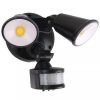 Led security 2 head 20w tri ip65 pir blk HANPANO20WS