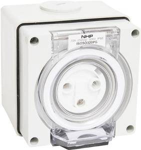 Outlet sock 3pin 1p 20a 250v gry NHPISOSO320PG
