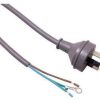 Plug & cord 10a 3p 2m blk no rng term KIMPC3P10B2MNT