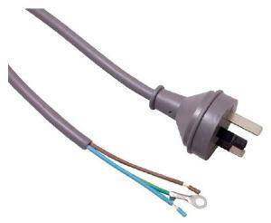 Plug & cord 10a 3p 2m blk no rng term KIMPC3P10B2MNT
