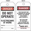 Danger tag electricians at work 5pk MMS-23