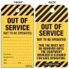 Out of service tag yellow/black 5pk MMS-005