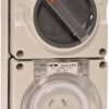 Switched outlet 3 flat pins 20a 250v ac NHPISOC320FPG