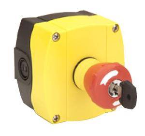 Enclos keyed emerg stop 40mm head plas NHPD71YM4