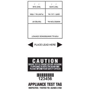 Self laminat test tag black nsw only MMSSLNBLK