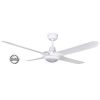 Spyda 56in 4b ceiling fan s/wht + led lt VENSPY1424WH-L