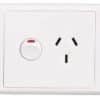 Gpo socket single 10a horz shuttered HAGWBP1S