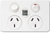 Sil twin socket outlet usb HAGWBSP2SUSB