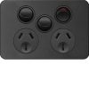 Silhouette 10a twin socket horz + mech m HAGWBSP2XS-MB