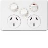 10a twin socket hor 1ex sw shutter HAGWBSP2XS