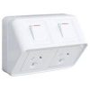 Weatherproof 10a dgpo shallow white HAGWBWP2SH-W