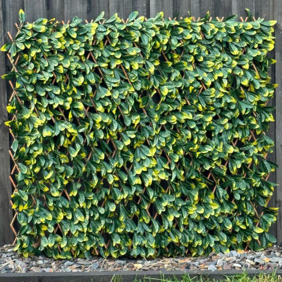180cm X 90cm Green Photinia Bamboo Artificial Expanding Hedge Trellis
