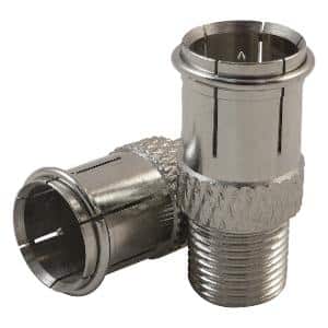 Matchmaster 08MM-A11 Coaxial Adaptor, 'F' Female To 'F' Male Push-On Adaptor (10 Pack), Used to quick-connect 'F' type female connectors by simply pushing together