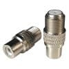 Matchmaster 08MM-A8 Coaxial Adaptor, RCA Female to 'F' Female Adaptor (10 Pack), Used to convert 'F' type male connectors to RCA female connections