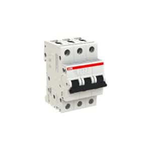 IPD ABBS203C32 ABB Miniature Circuit Breaker, 3 Pole, C Curve, 32A, 10kA Breaking Capacity, DIN Rail Mount, 400VAC, 6KA, IP20, 52.5mm x 69mm x 88mm