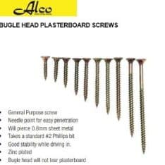 Alco B730/100 Screw Bugle head plasterboard screws Yellow Zinc Plated 7G x 30mm Pack of 100