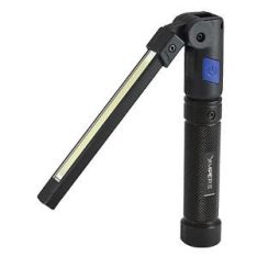 Ampere LED Pocket Light, Folding, 800 Lumens, IP54, Rechargeable, 3 Light Options, Magnet Base, 180° Rotatable Head, Type C USB Charging, Black/Blue