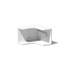 APP CD2516AIWH Duct Internal Elbow, 90 degree  Angle, PVC, 25mm Width x 16mm Height, 4m Length, Mini Trunking, White