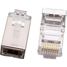 Cabac C68P8CS2P-X Shielded Data Plug, 2 Piece,  RJ45 8P8C Solid or Stranded UTP, Modular RJ plug for cat6 Shielded data applications, 10 Pack