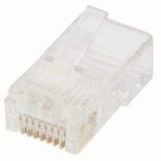 Cabac 0688RSL-C Data Plug, RJ45 8P8C Round Solid UTP, Modular RJ plug for cat5e data applications, 100 Pack
