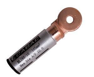 Cabac BL185-10 Bi-Metal Aluminium/Copper Cable Lug, Crimp Type, Aluminium Cable to Copper Stud, 185mm Cable, 10mm Stud, 99.6% Aluminium & 99.9% Copper